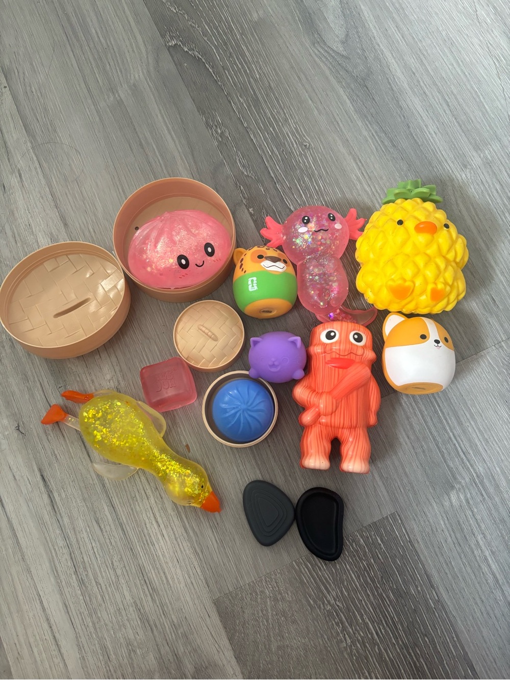 Assorted Kids Sensory needohs and Squishy Toy Set - Orange, Yellow, Pink, Purpe